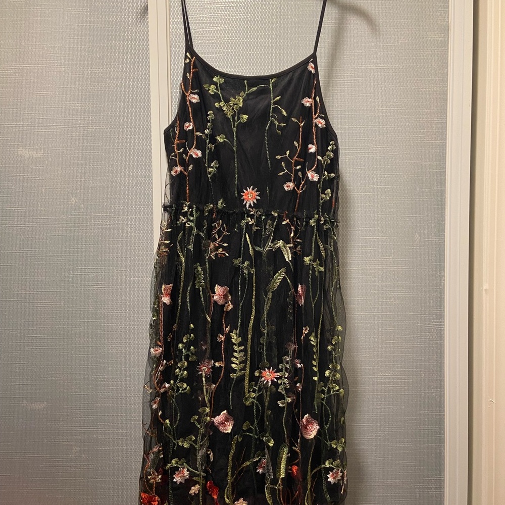 Shein black floral dress size 2XL